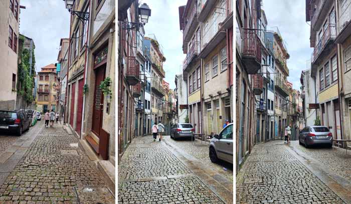 포르투의 골목에서 다정한 아빠와 딸