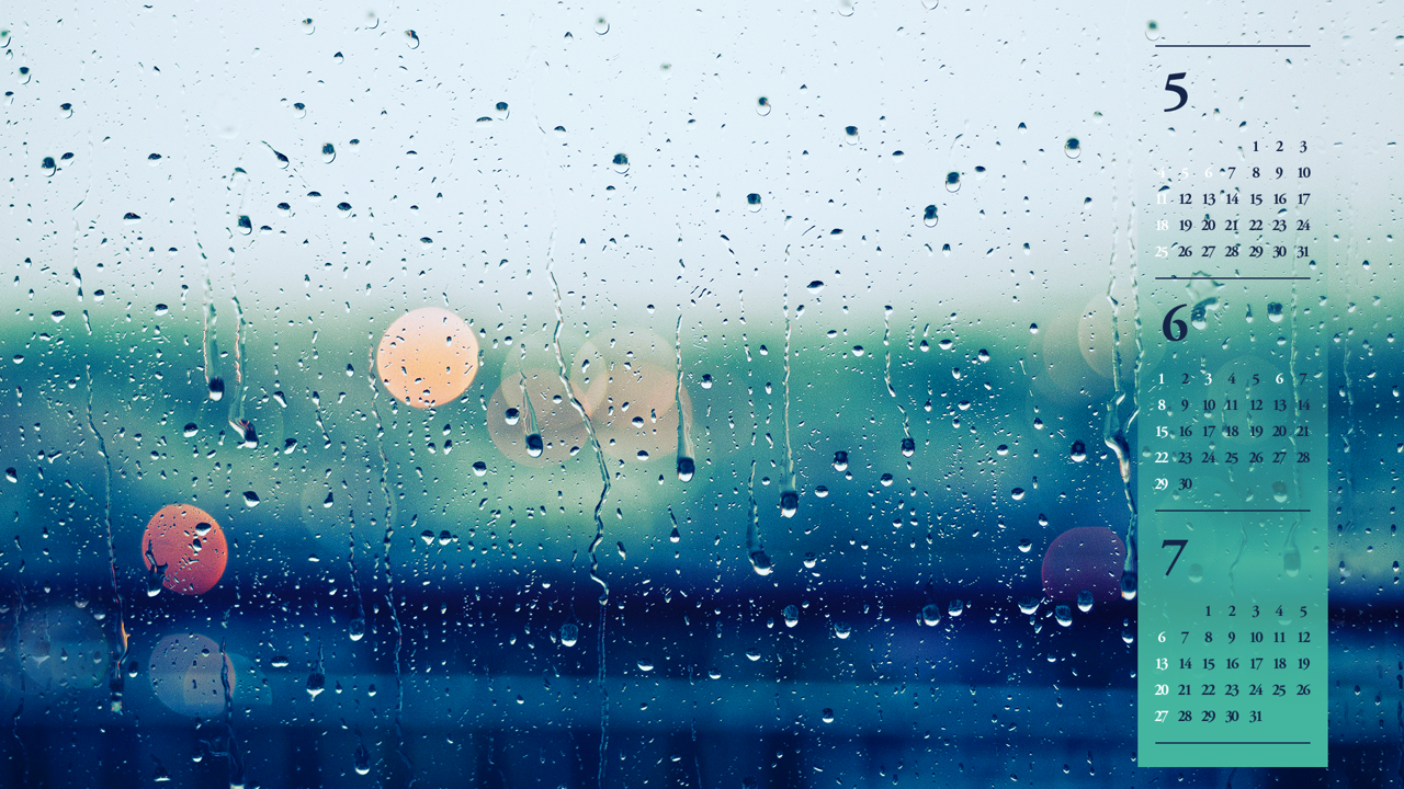 03 유리창에 비 B - 2025년6월 노트북배경화면