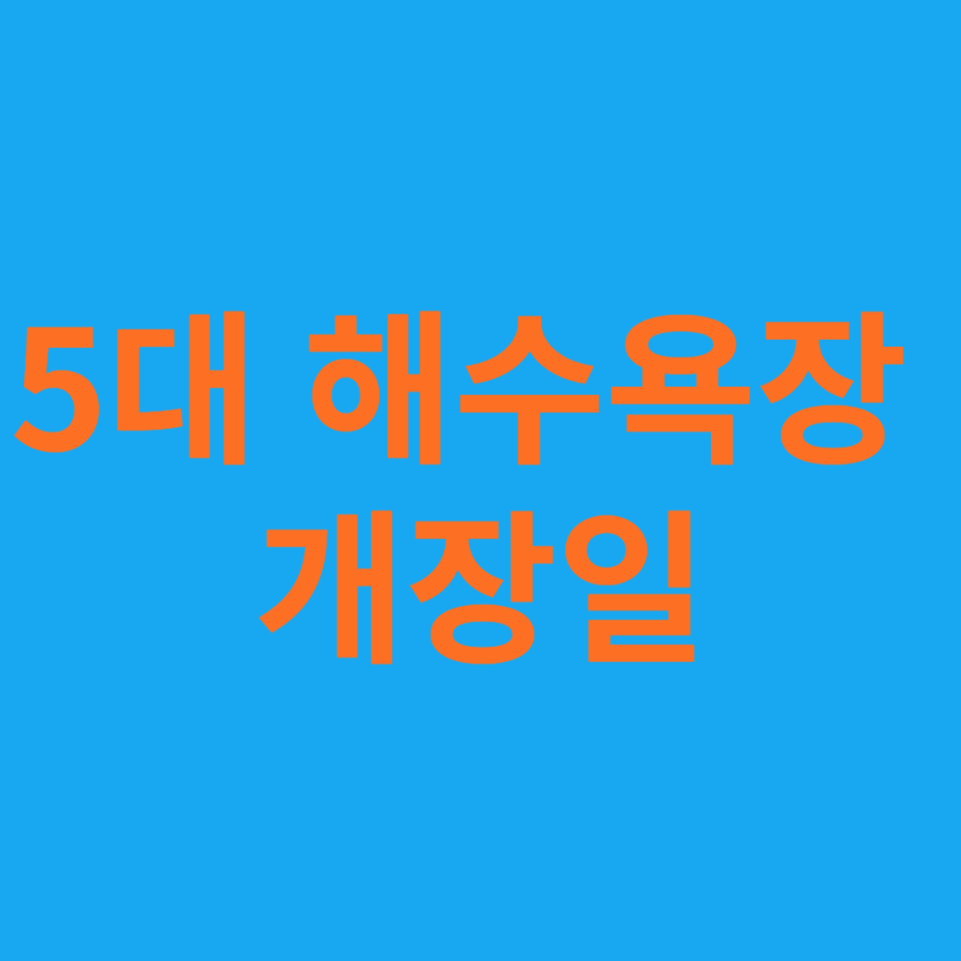 2024년 5대 해수욕장 개장일