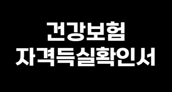 건강보험자격득실확인서 발급&#44; 제출 이유&#44; 비밀번호 해제