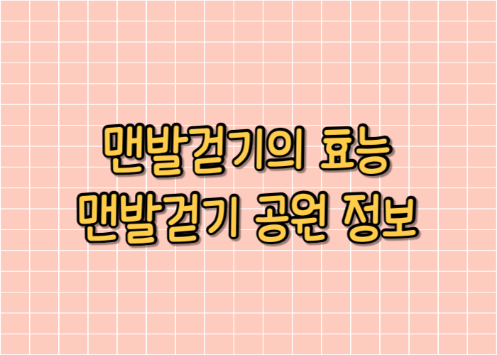 맨발걷기의 효능 / 맨발걷기 공원정보 글자 이미지