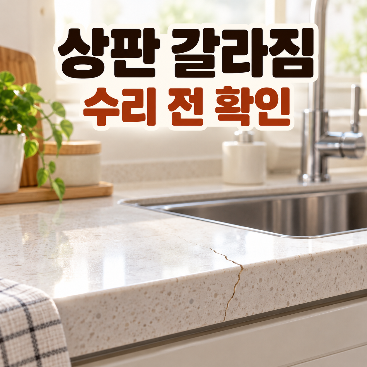 인조대리석 상판 갈라짐 수리 전 확인 대표 이미지