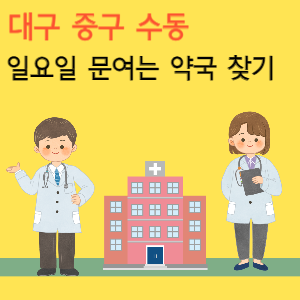대구 중구 수동 일요일 문여는 당번 약국