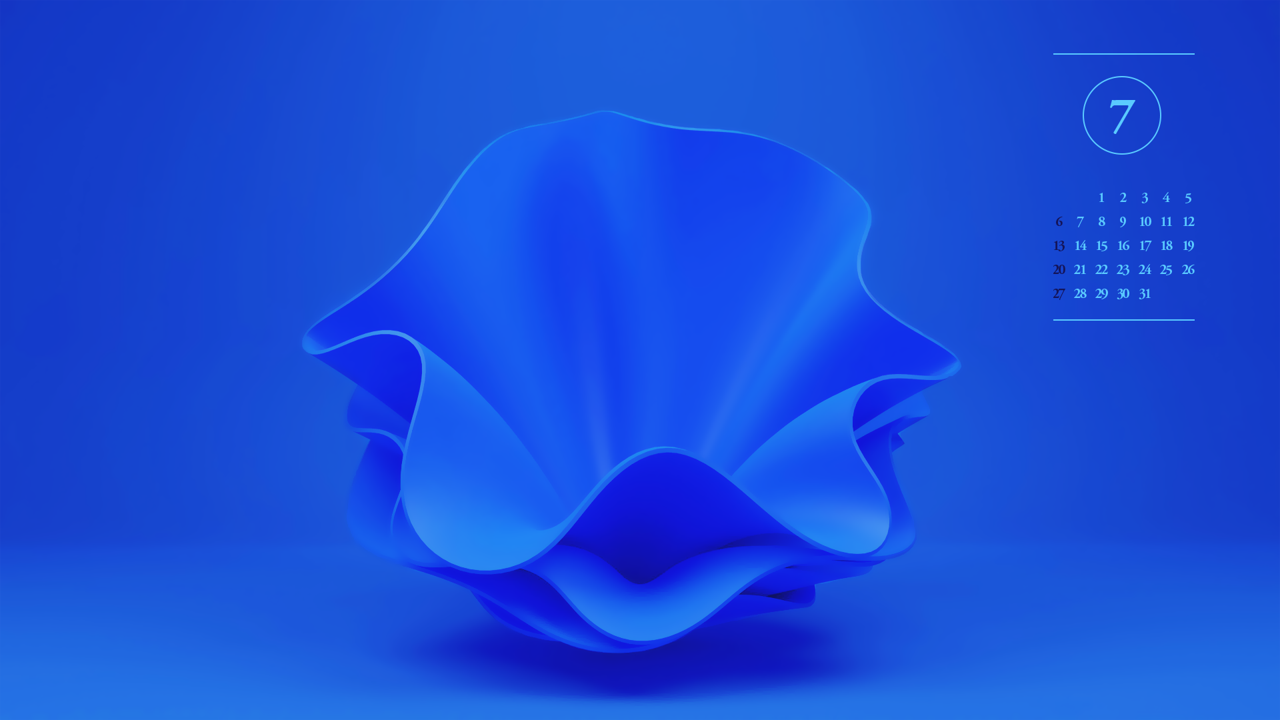 05 파란색 오브젝트 A - 2025년7월 노트북배경화면