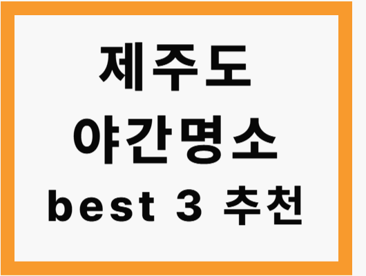 제주도 야간개장 명소