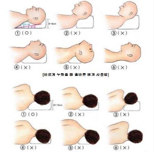 올바른 베게 사용법