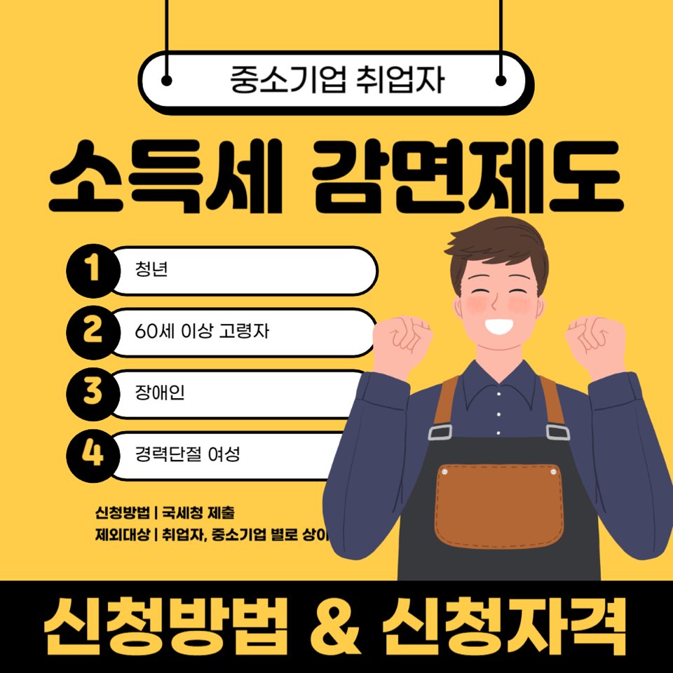 중소기업 취업자 소득세 감면제도 신청방법과 자격