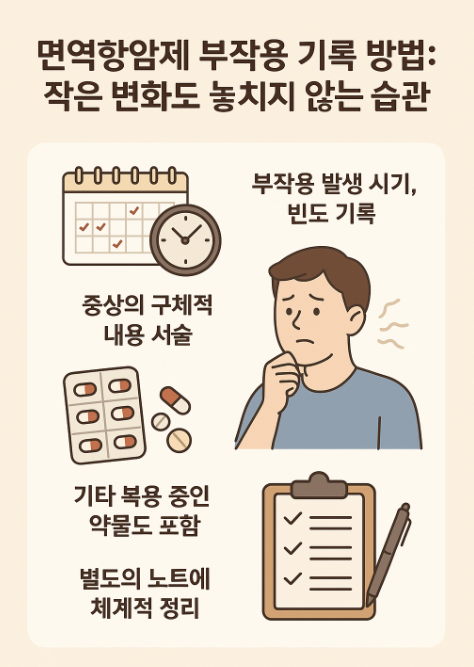 면역항암제 부작용 기록 방법