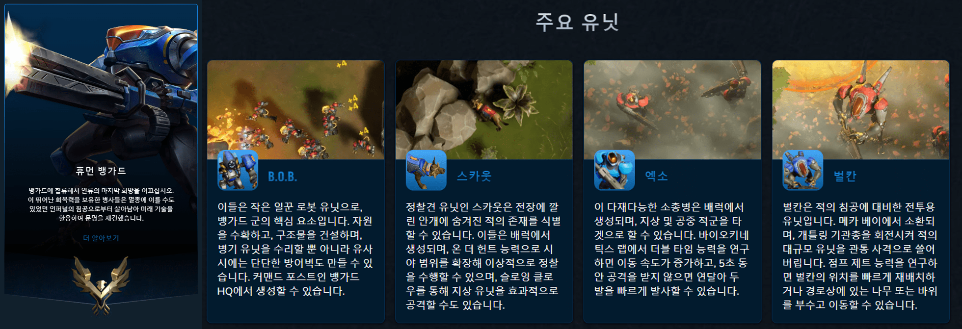 스톰게이트 휴먼 뱅가드 종족 안내