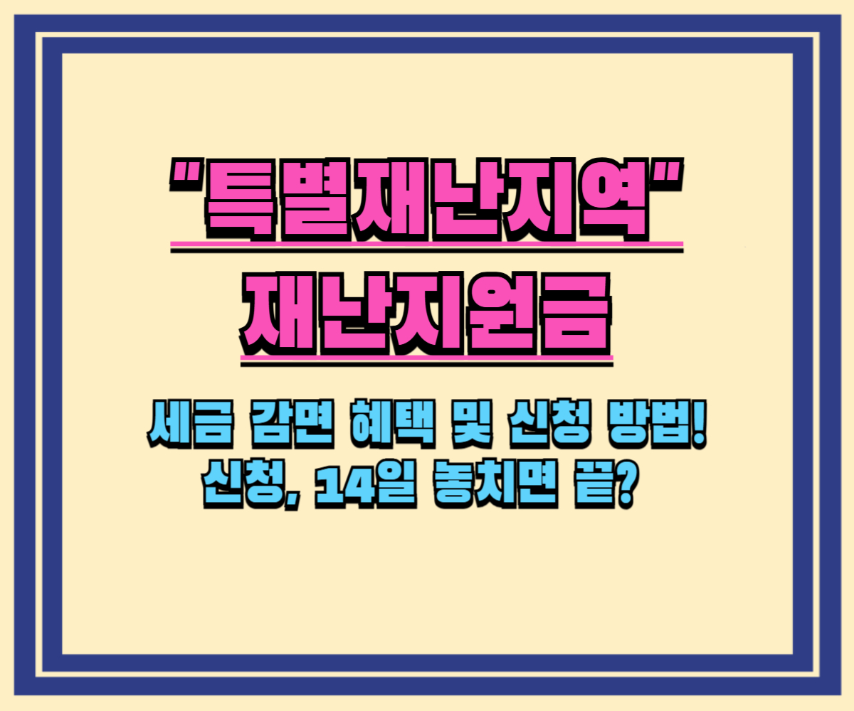 특별재난지역 지원금, 세금 감면 등 모든 혜택 및 신청 방법 총정리