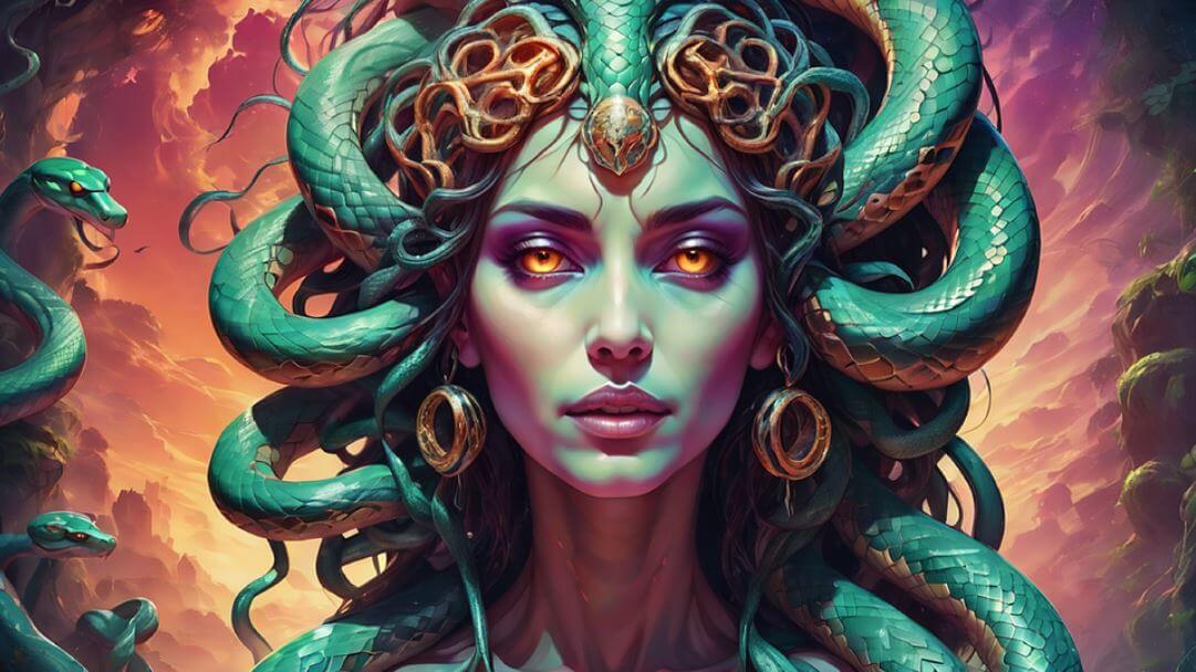 뱀머리를 하고 있는 여성