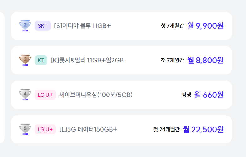 아이즈 모바일 홈페이지 인기 요금제