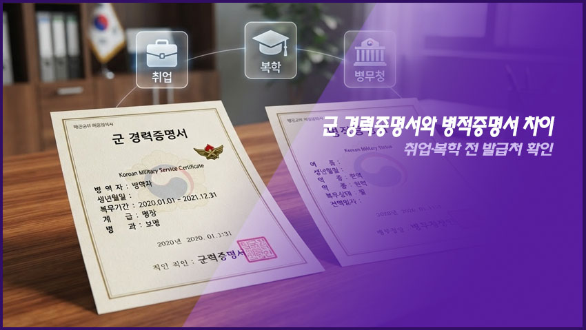 군 경력증명서와 병적증명서 차이｜취업&middot;복학 전 발급처 확인