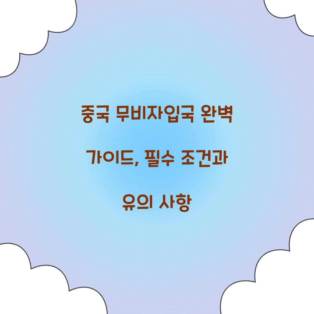 중국 무비자입국