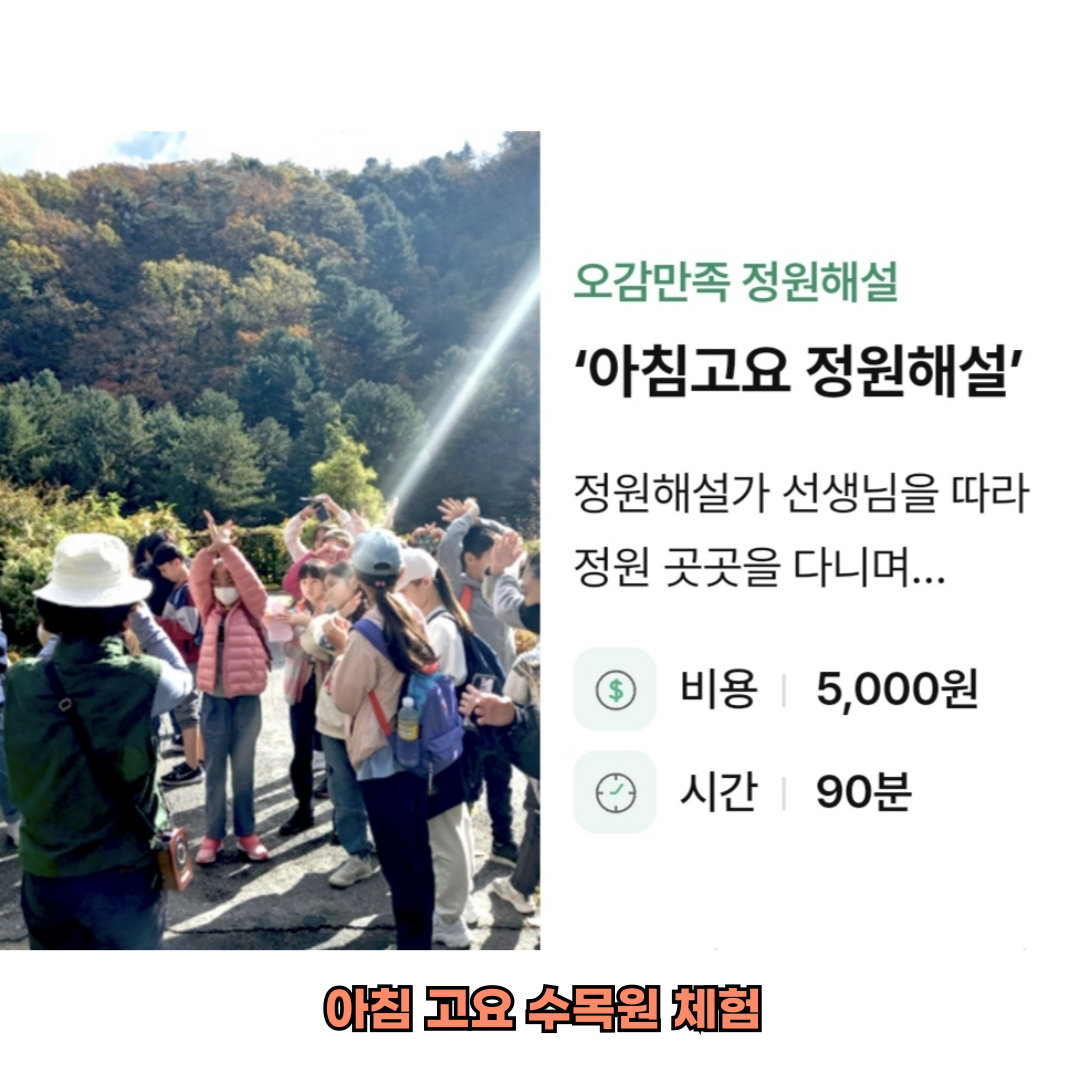 아침고요수목원 체험