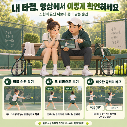 포핸드 타점은 몸 앞이라는데, 앞발과 배꼽 중 어디를 봐야 할까?