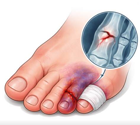 fractured little toe