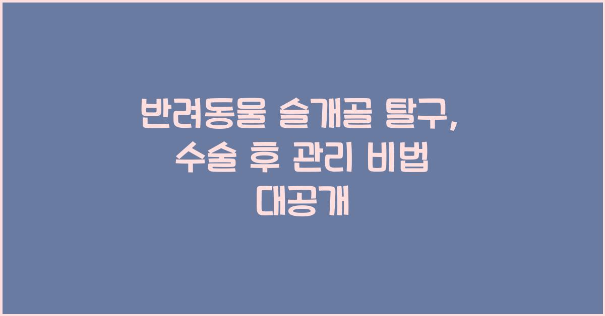 반려동물 슬개골 탈구