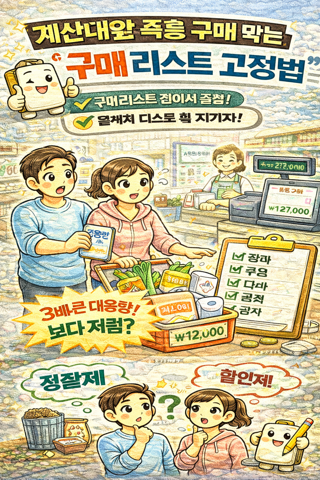 계산대 앞 즉흥 구매 막는 &lsquo;구매 리스트 고정법&rsquo;