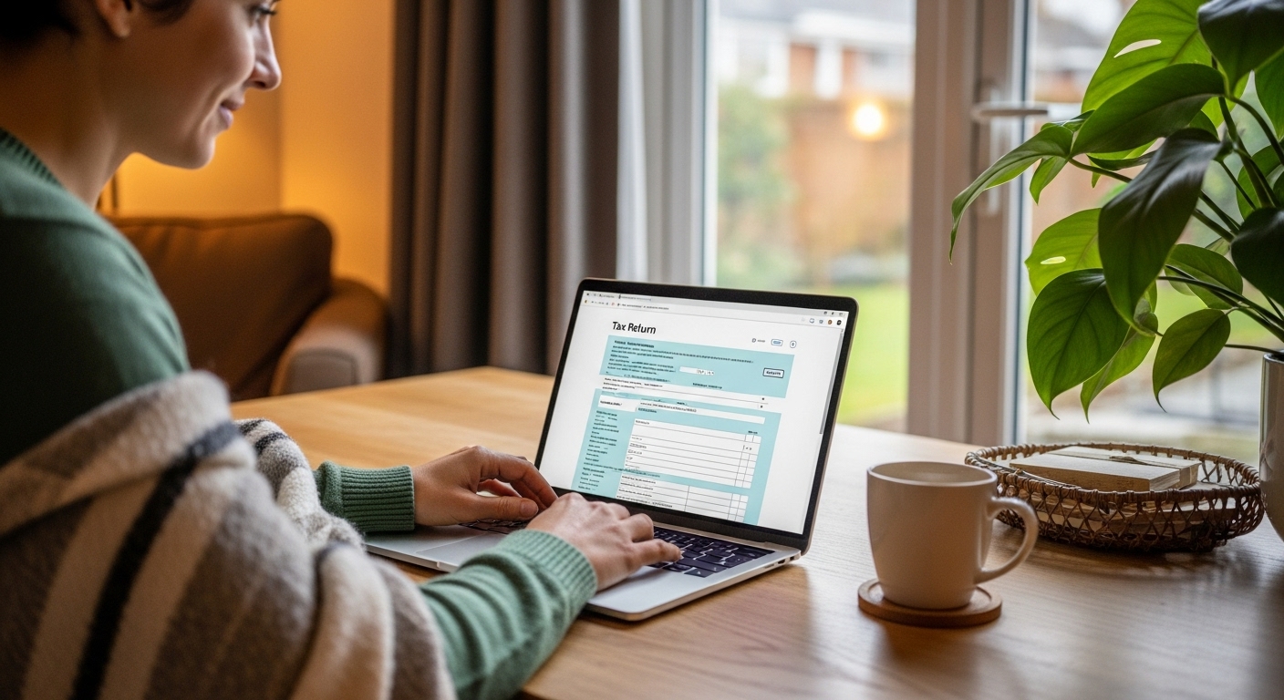 개인이 홈택스를 통해 직접 연말정산을 신고하는 모습