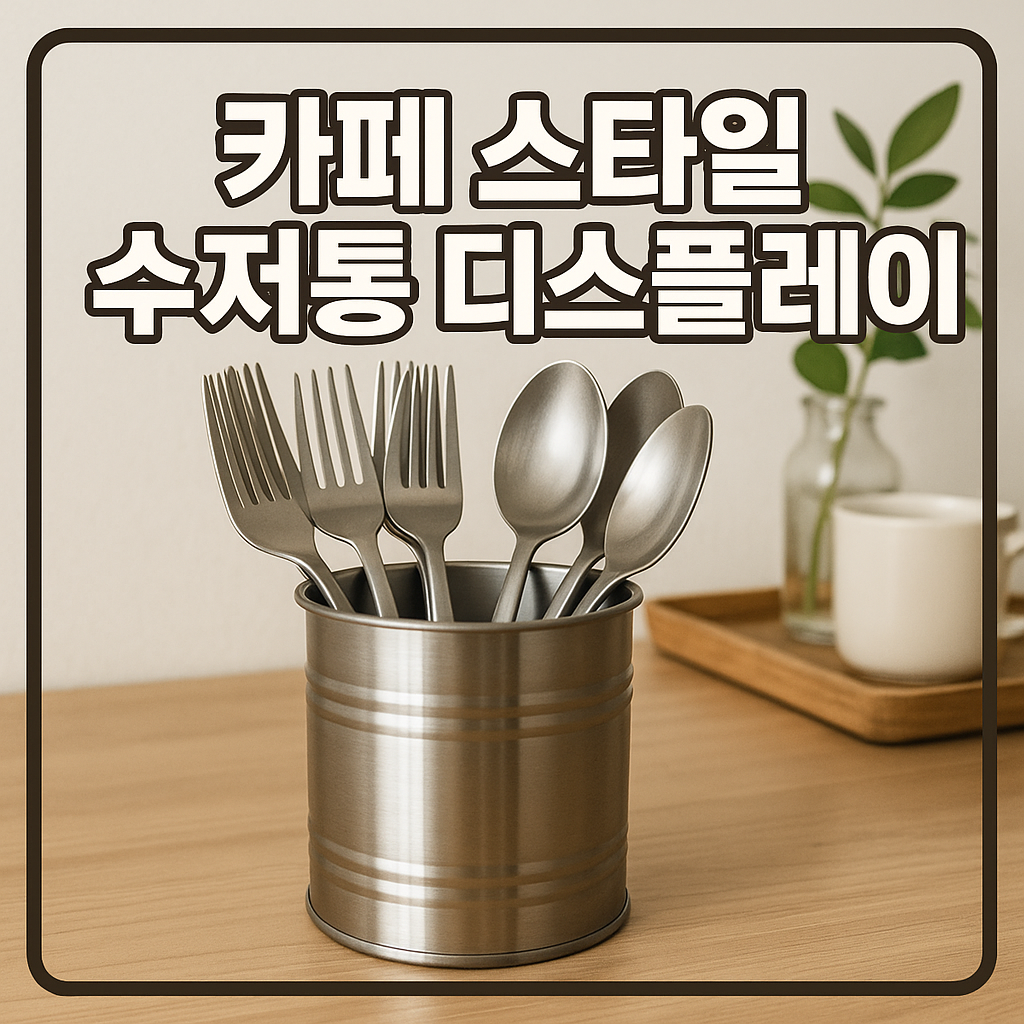 카페 스타일 수저통 디스플레이