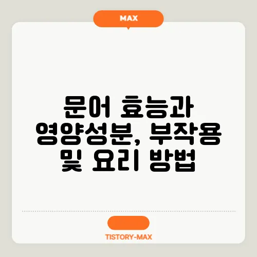 문어 효능과 영양성분, 부작용 및 요리 방법