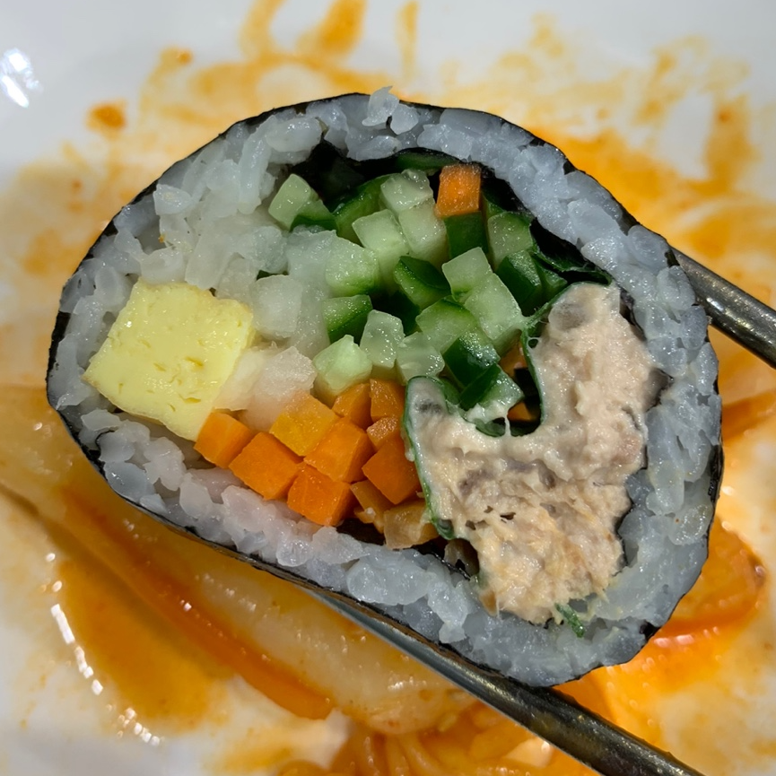 정성한줄 참치마요한줄 단면