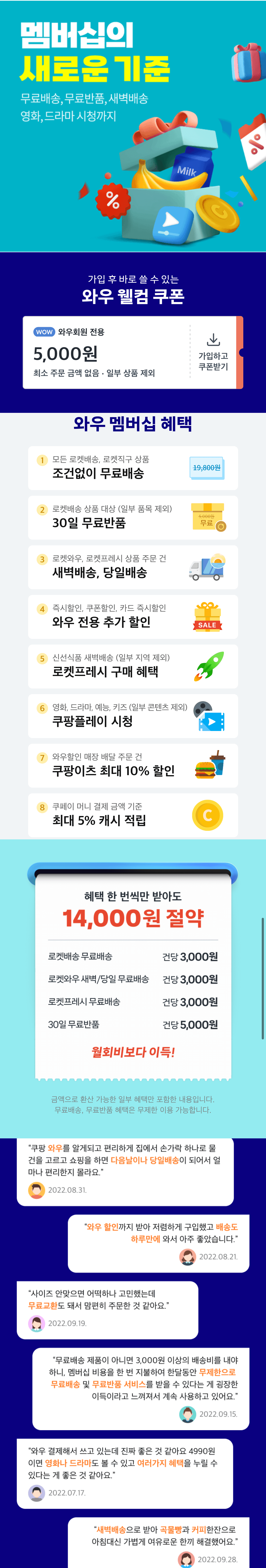 쿠팡 멤버십 관련 혜택 안내