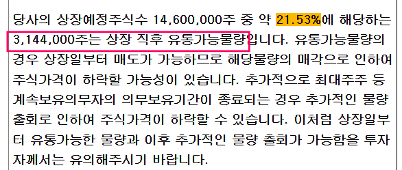명인제약 상장일 유통물량