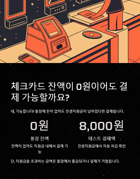 체크카드 잔액이 0원이어도 결제 가능할까요?