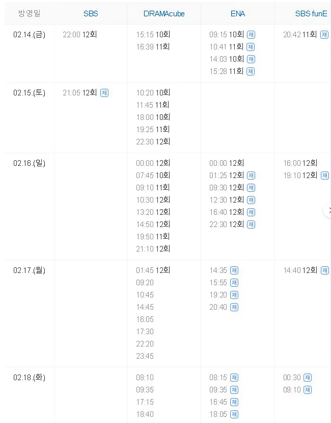 나의 완벽한 비서 재방송 편성표