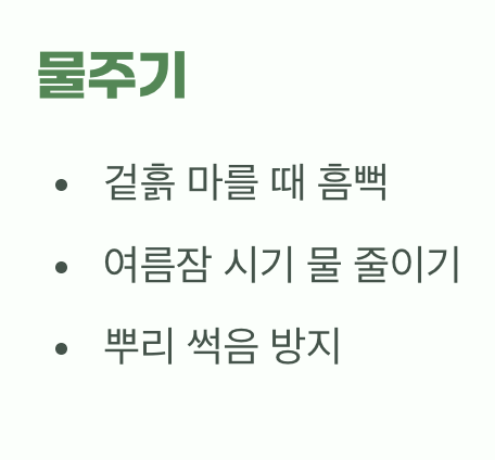 과한 사랑은 금물, '물과 거름주기'