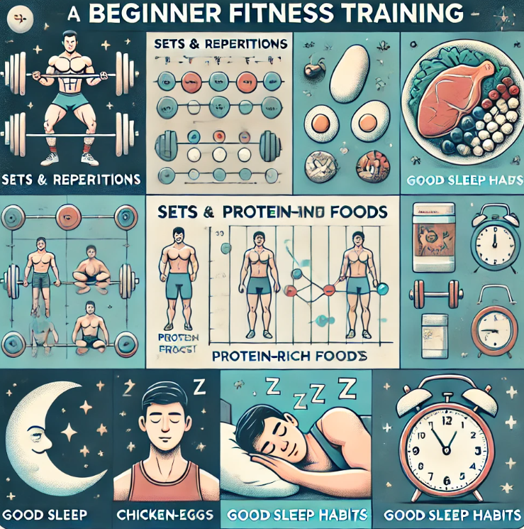 입문자 트레이닝 가이드 (세트수, 단백질, 수면) 사진