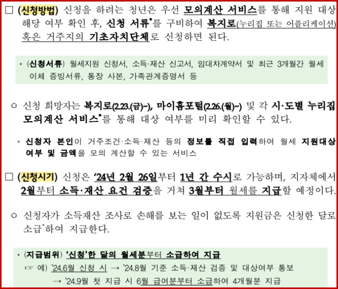 신청 방법 및 시기