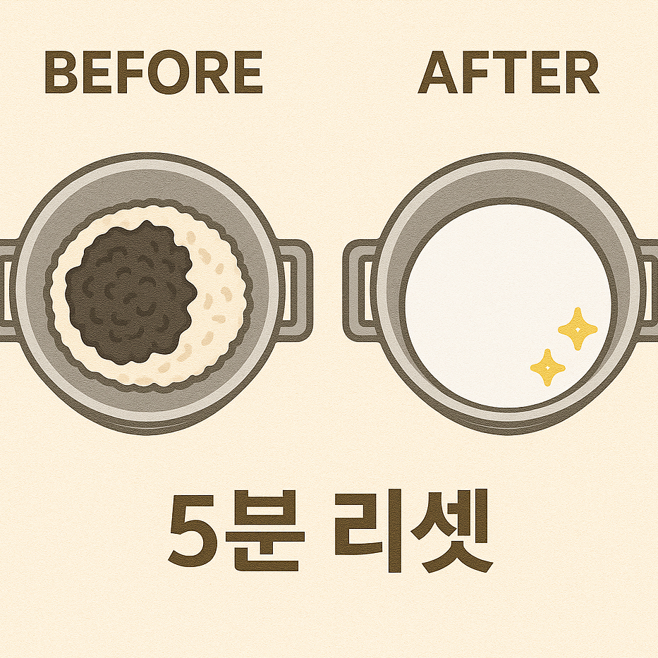 타버린 밥도 새 냄비처럼! 5분 만에 &lsquo;눌밥&rsquo; 싹 빼는 과학적 방법
