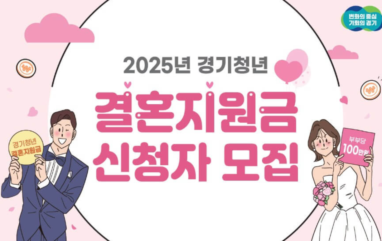 경기청년 결혼지원금 신청자 모집 포스터