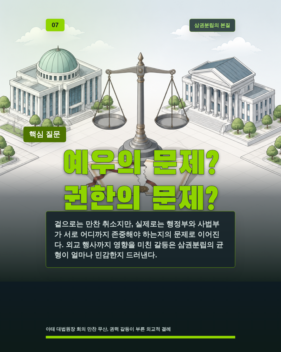 예우의 문제? 권한의 문제?
