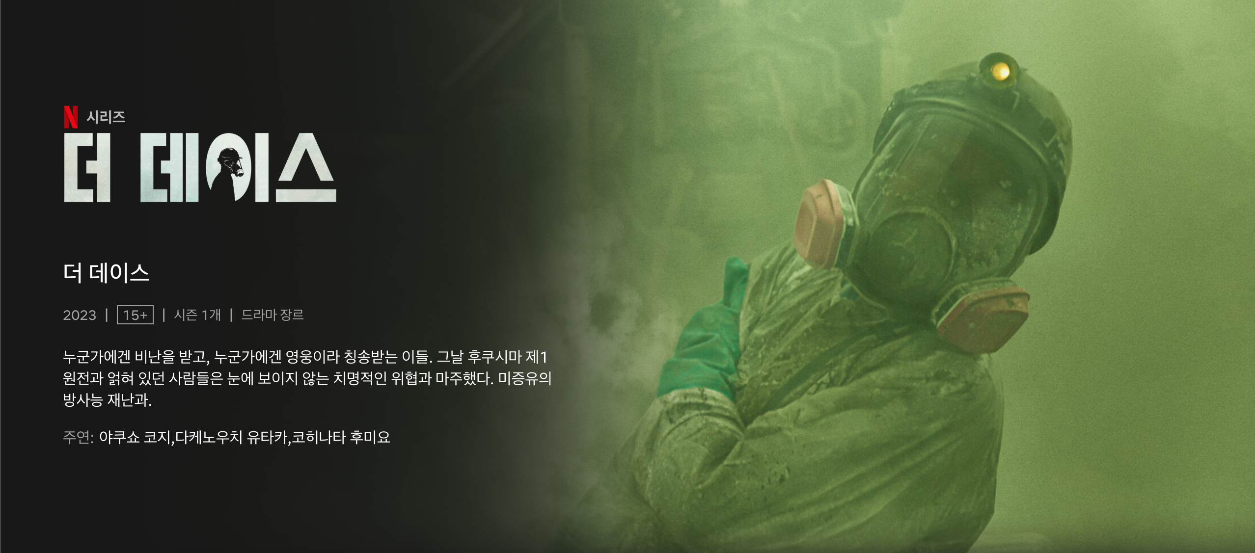 넷플릭스 더 데이스 소개 화면