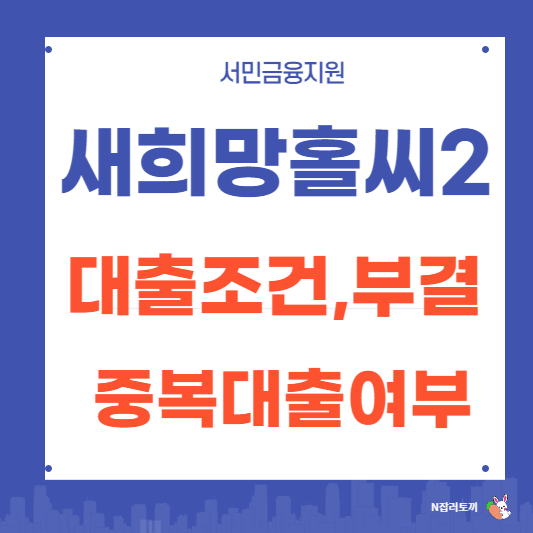 새희망홀씨2 대출조건,취급은행,중복대출,부결시 방법