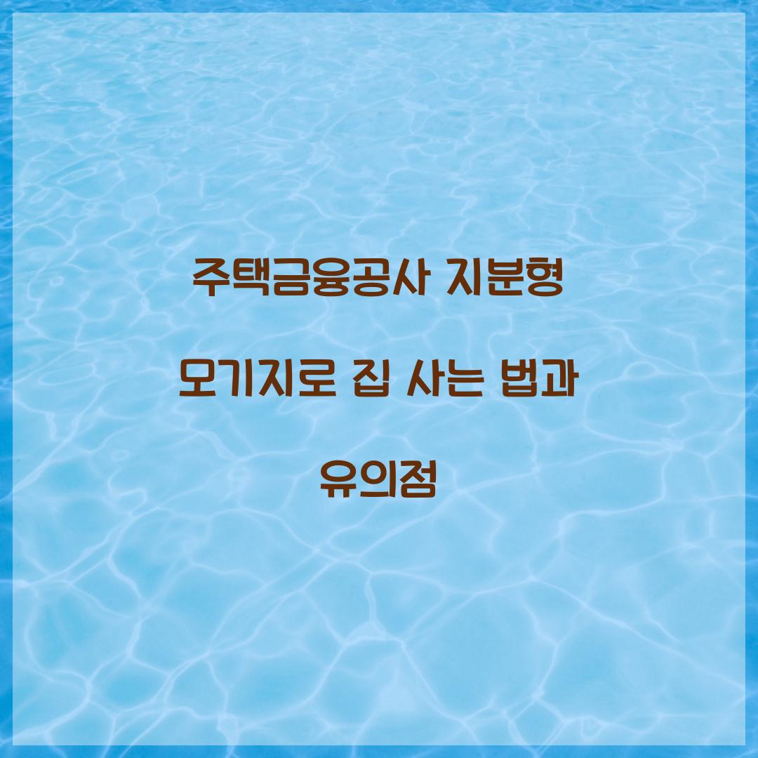 주택금융공사 지분형 모기지