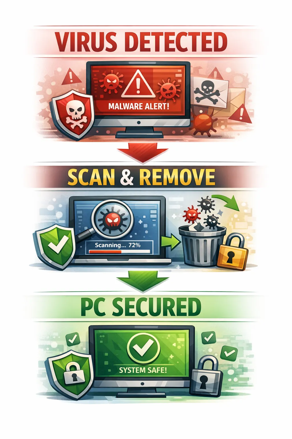 악성코드 제거 방법 (감염 경험, 안전모드 활용, 예방 습관)