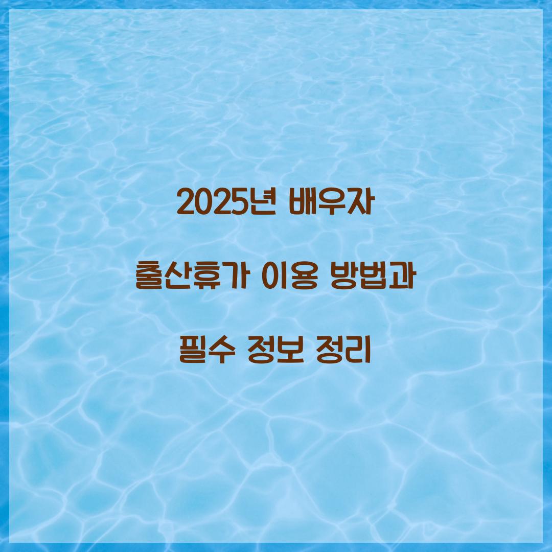 2025년 배우자 출산휴가