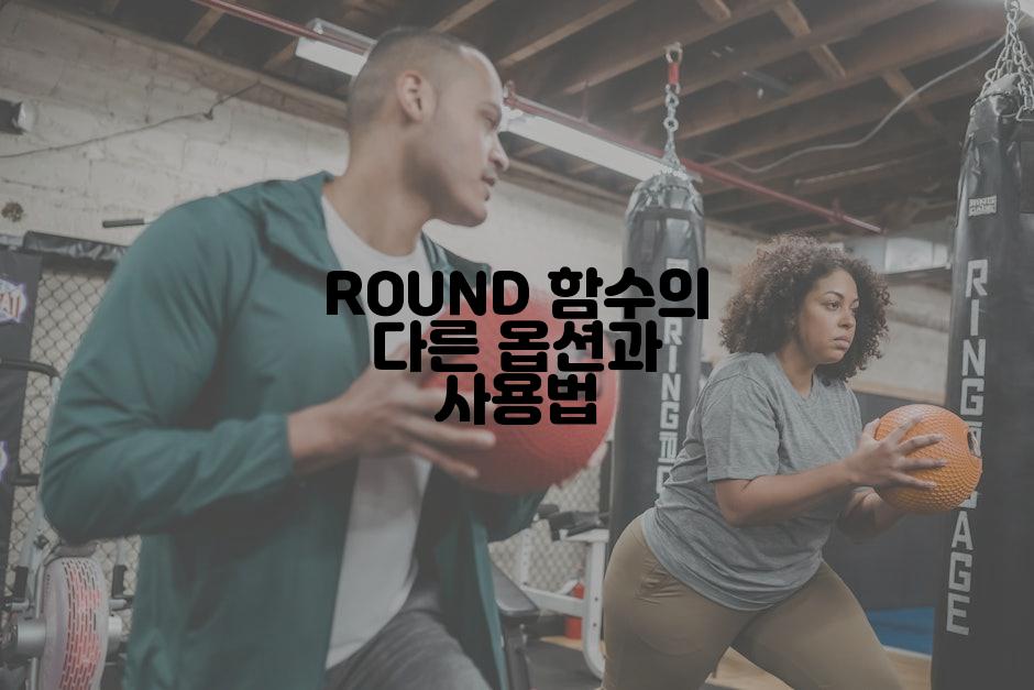 ROUND 함수의 다른 옵션과 사용법
