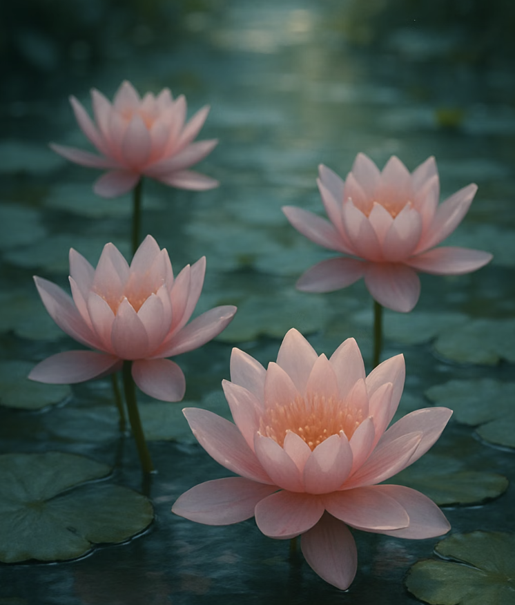 수면 위의 우아한 여왕&amp;#44; 수련