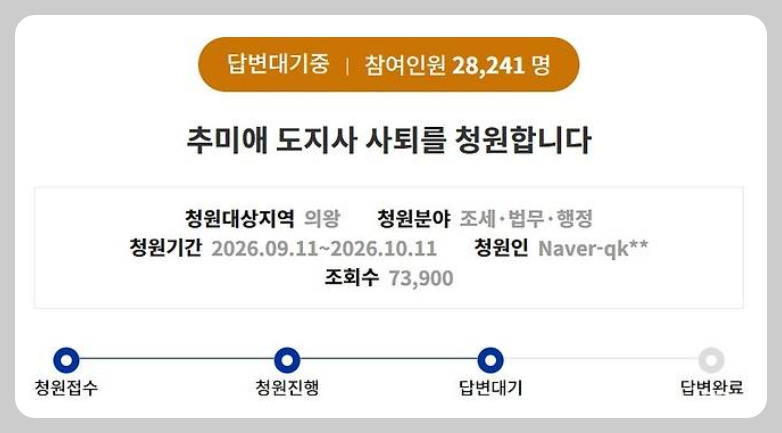 추미애 사퇴 청원