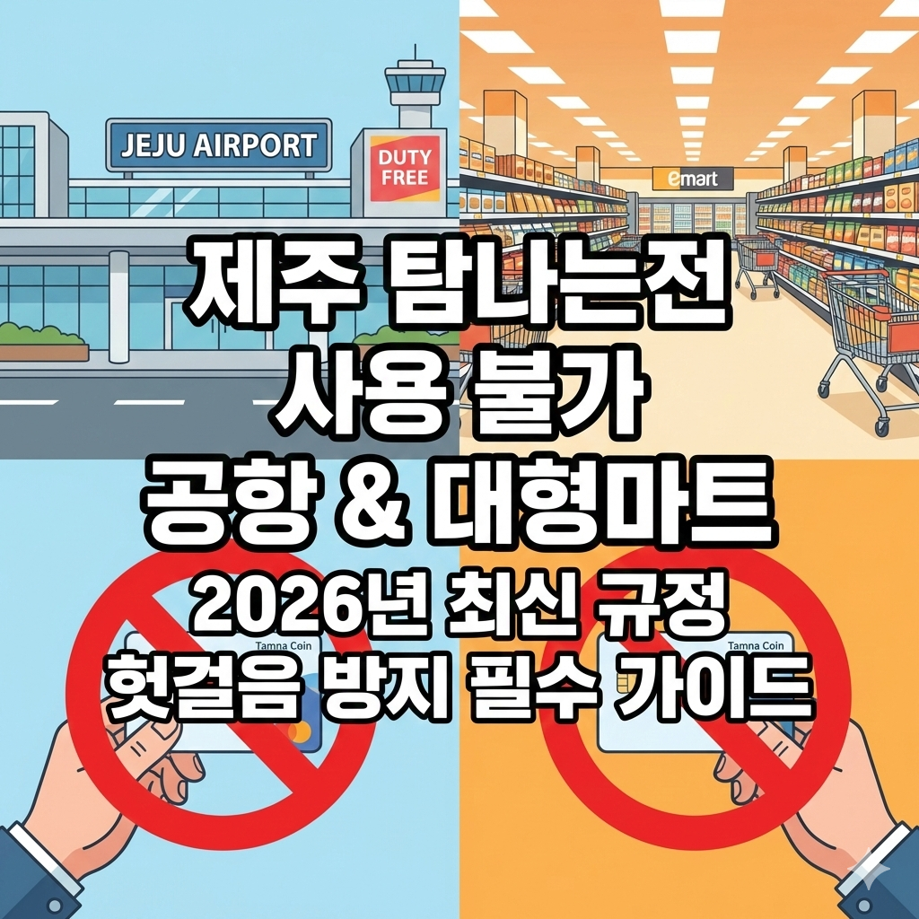 2026 제주 탐나는전 공항 및 마트 제한 규정 헛걸음 방지 가이드