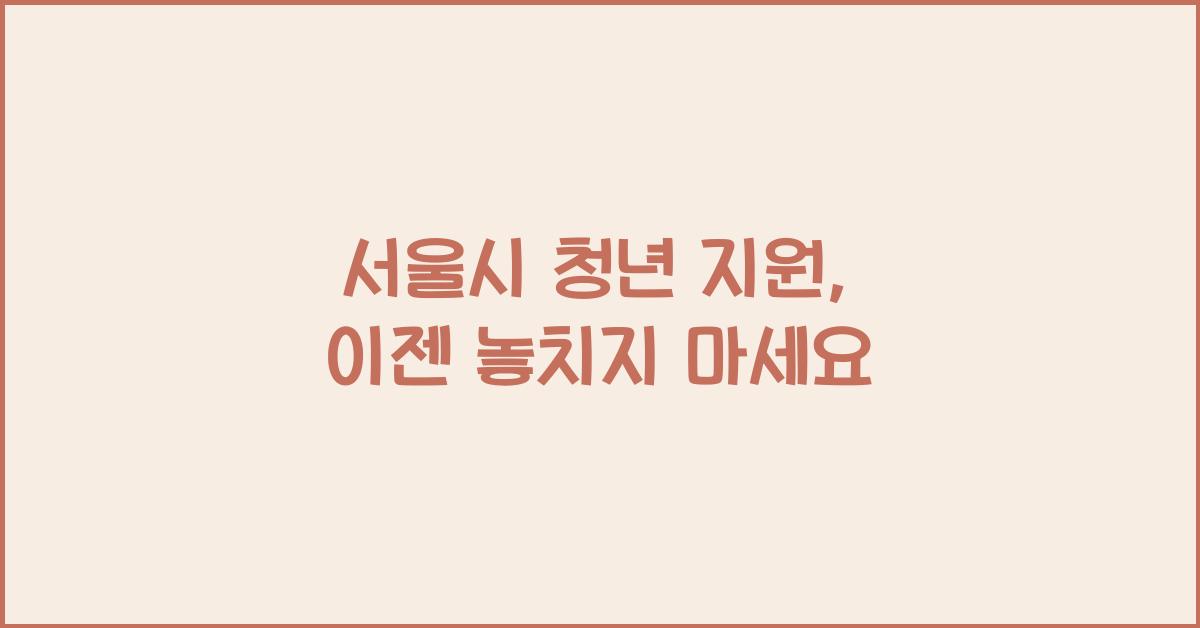 서울시 청년 지원