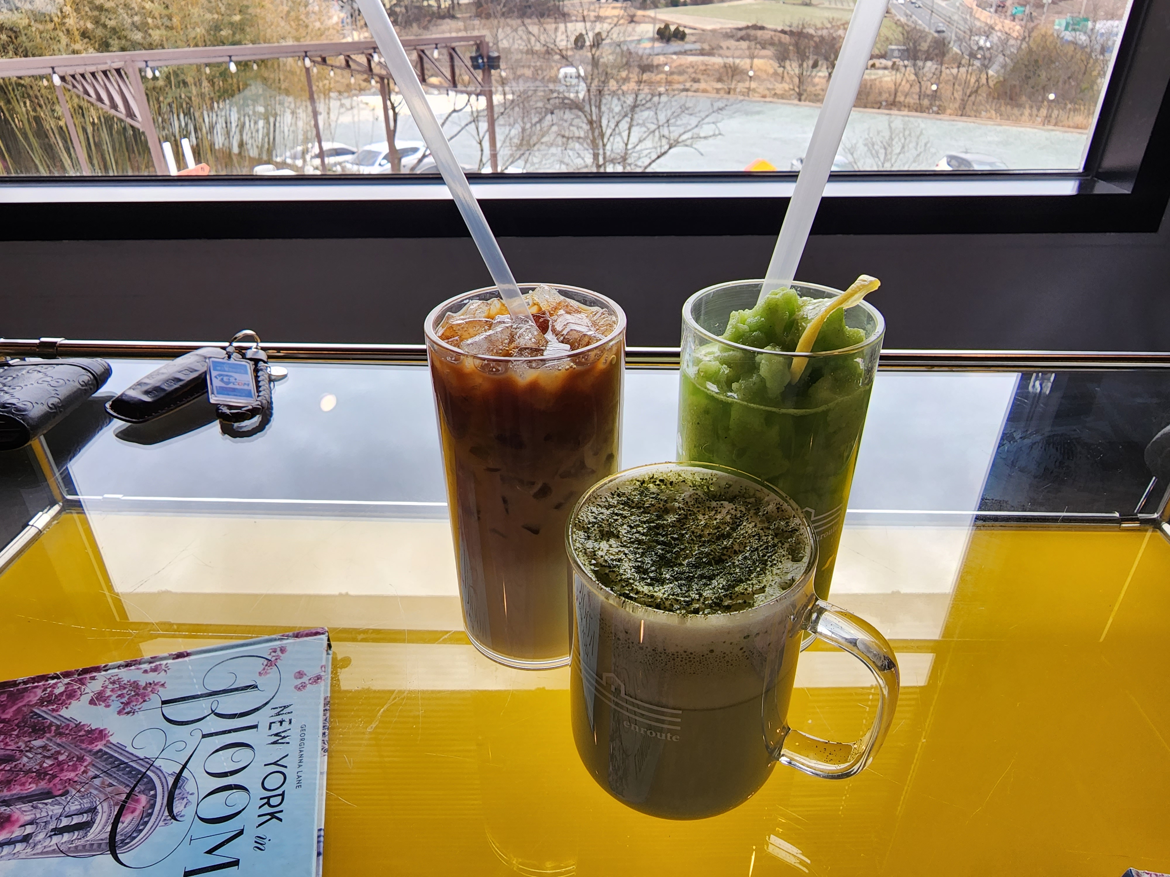 콜드브루 라떼, 애플민트 레몬 스무디, 말차 라떼