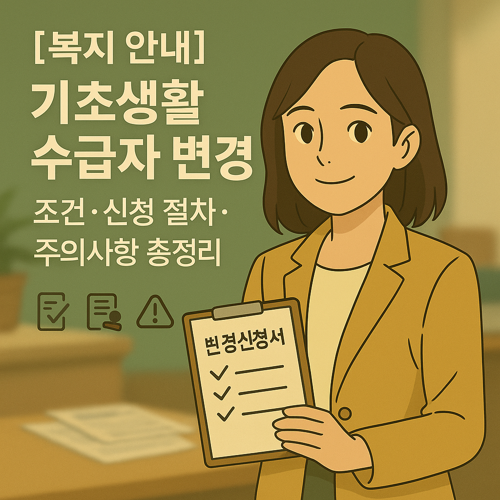 [복지 안내] 기초생활수급자 변경 ｜ 조건&middot;신청 절차&middot;주의사항 총정리