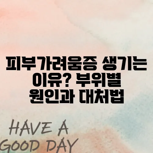 피부가려움증 생기는 이유? 부위별 원인과 대처법